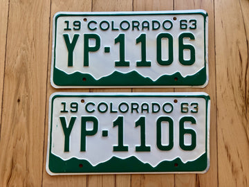 Pair of 1963 Colorado License Plates