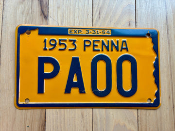 1953 Pennsylvania Sample License Plate