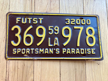 1959 Louisiana FUTST License Plate