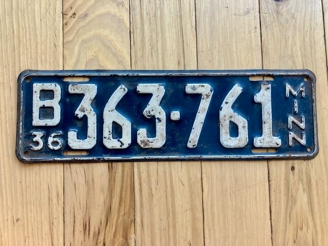 1936 Minnesota License Plate