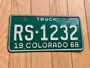 1968 Colorado Truck License Plate