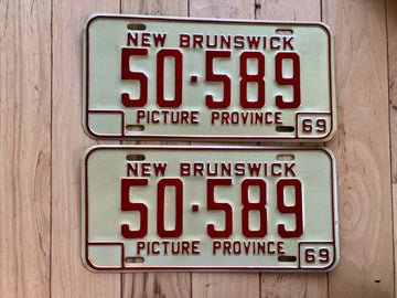 Pair of 1969 New Brunswick License Plates