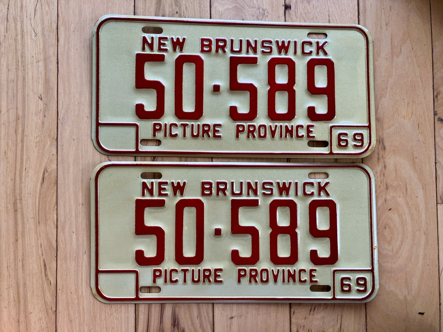 Pair of 1969 New Brunswick License Plates