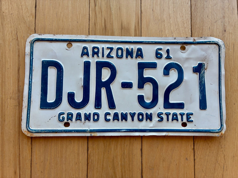 1961 Arizona License Plate- MVD YOM Clear
