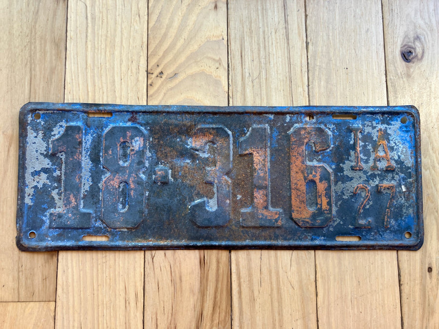 1927 Iowa License Plate
