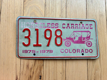 1975 - 1979 Colorado Horseless Carriage License Plate