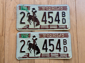 1979 Pair of Wyoming License Plates