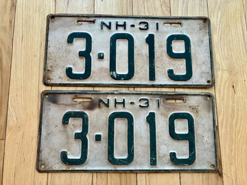 Pair of 1931 New Hampshire License Plates