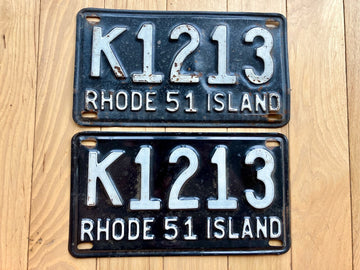 Pair Of 1951 Rhode Island License Plates