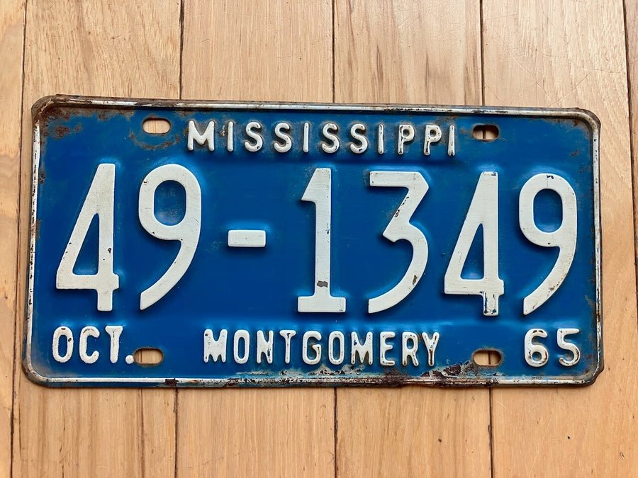 1965 Mississippi Montgomery County License Plate