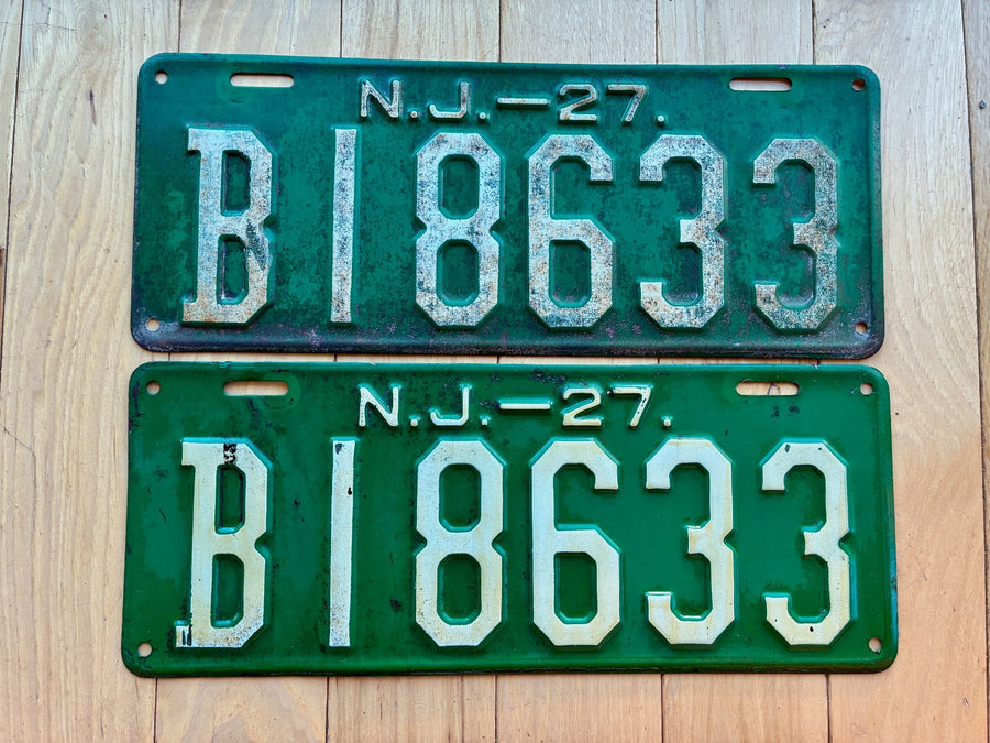 Pair of 1927 New Jersey License Plates