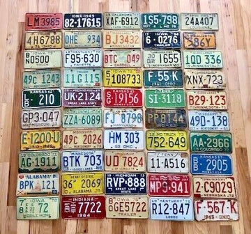 Vintage Lot of 50 License Plates - All 1979 & Older
