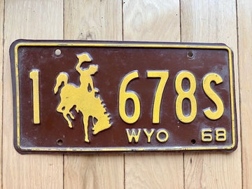 1968 Wyoming License Plate