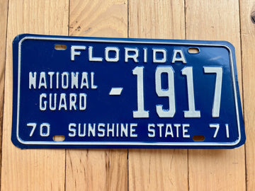 1970 1971 Florida National Guard License Plate