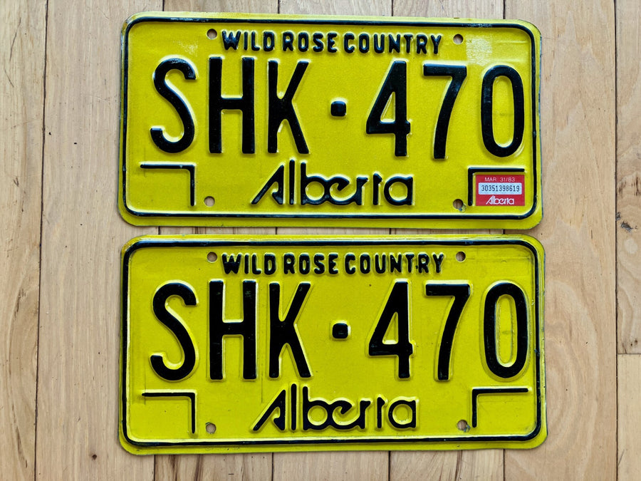 Pair of 1983 Alberta License Plates