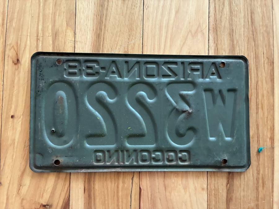 1938 Arizona Coconino County License Plate- MVD YOM Clear