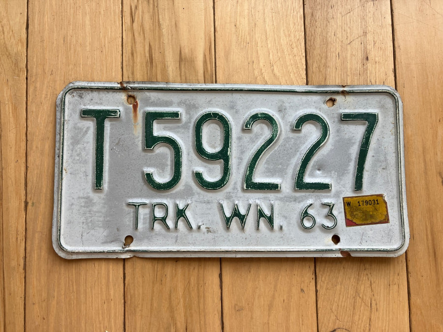 1963 Washington State Truck License Plate
