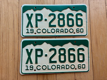 Pair of 1960 Colorado License Plates