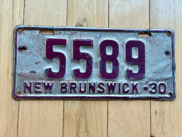 1930 New Brunswick License Plate