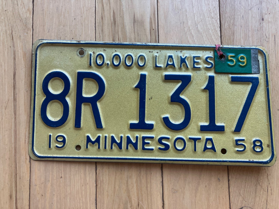 1958 1959 Minnesota License Plate