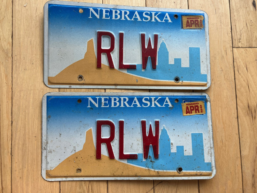 Pair Of 2002 Nebraska Vanity License Plates - RLW