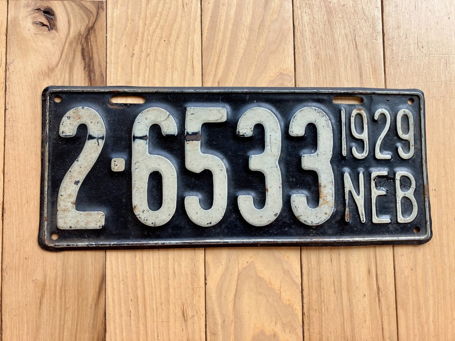 1929 Nebraska License Plate