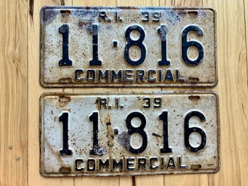 Pair of 1939 Rhode Island Commercial License Plates