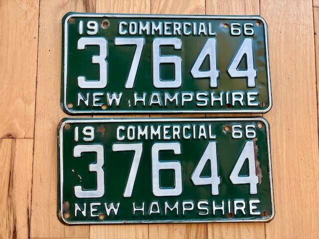 Pair of 1966 New Hampshire License Plates