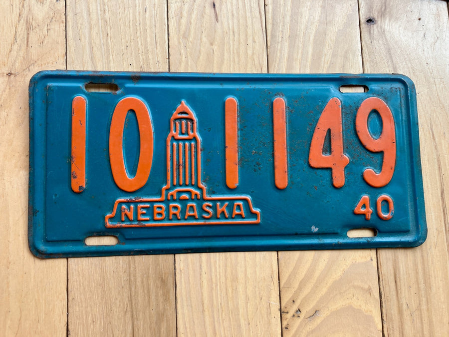 1940 Nebraska License Plate