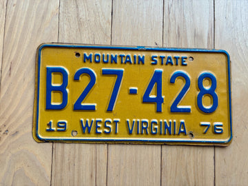 1976 West Virginia License Plate