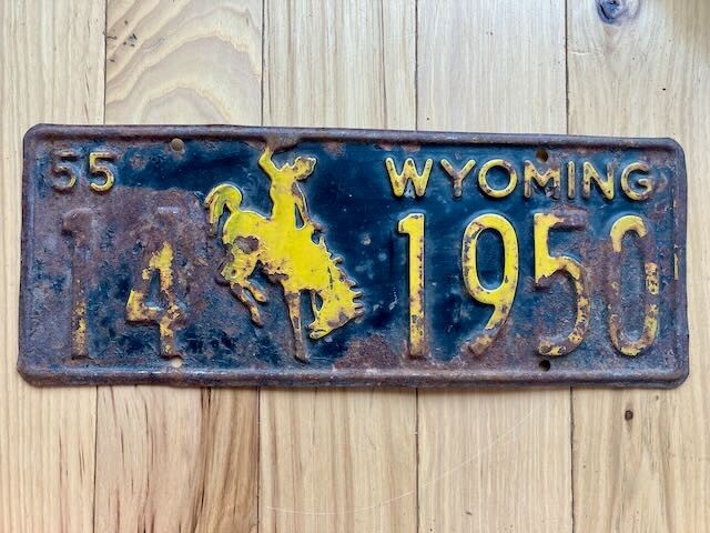 1955 Wyoming License Plate