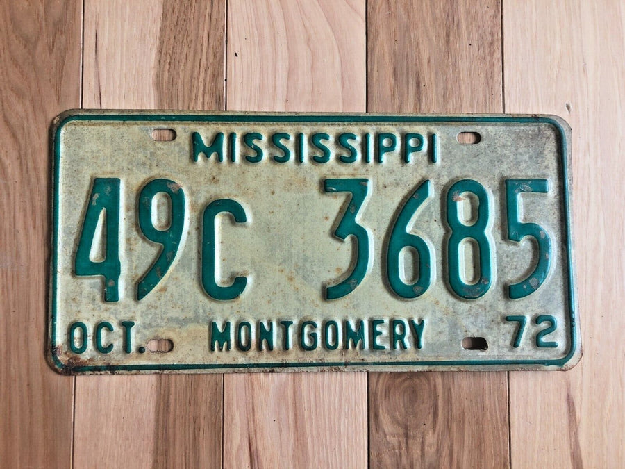 1972 Mississippi Montgomery License Plate