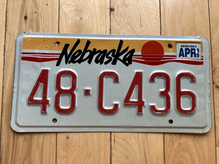 1989 Nebraska License Plate