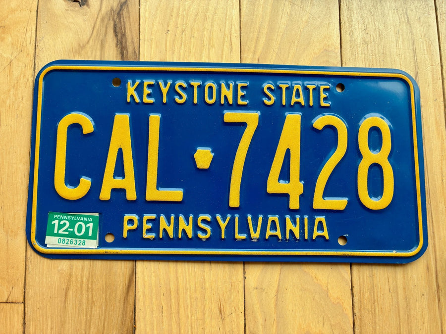 2001 Pennsylvania License Plate