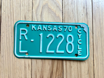 1970 Kansas Motorcycle License Plate
