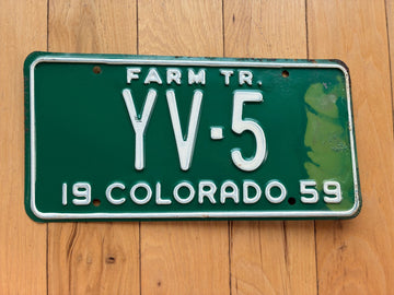 1959 Colorado Farm Trailer License Plate