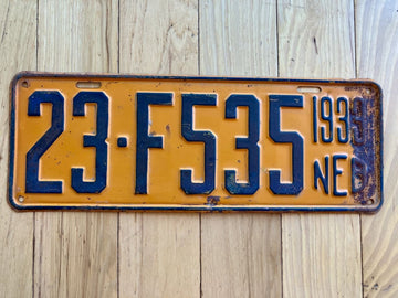 1933 Nebraska License Plate