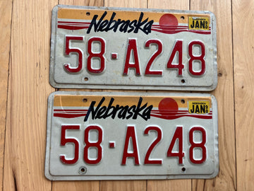 Pair Of 1990 Nebraska License Plates