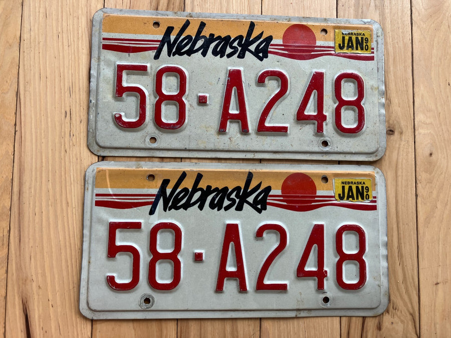 Pair Of 1990 Nebraska License Plates