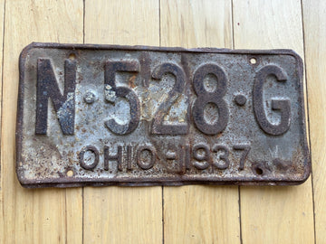 1937 Ohio License Plate