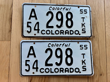Pair of 1955 Colorado Truck License Plates