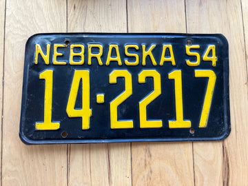 1954 Nebraska License Plate