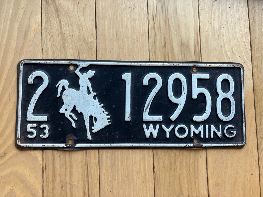 1953 Wyoming License Plate