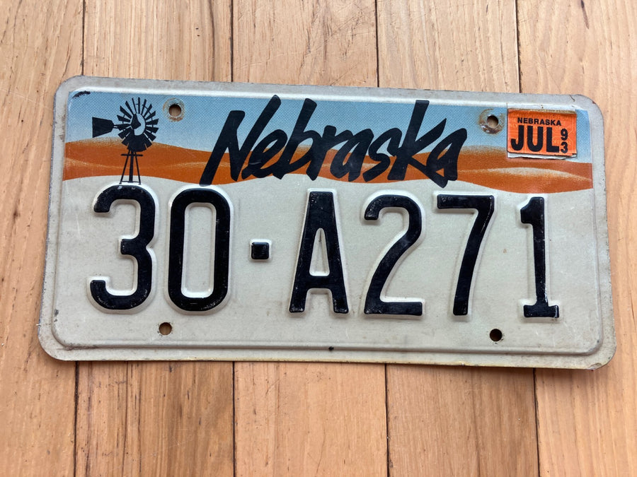 1993 Nebraska License Plate