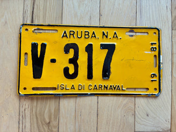 1981 Aruba Isla Di Carnaval License Plate