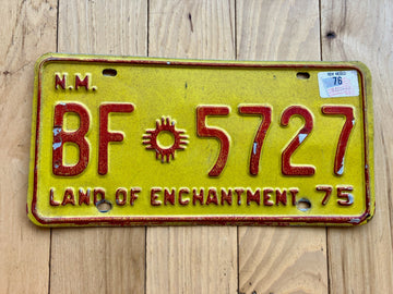 1975 New Mexico Truck License Plate W/ 1976 Tab