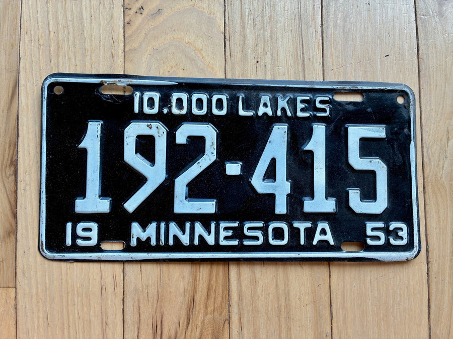 1953 Minnesota License Plate