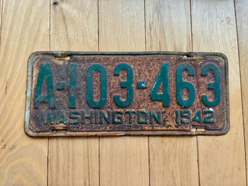 1942 Washington State License Plate