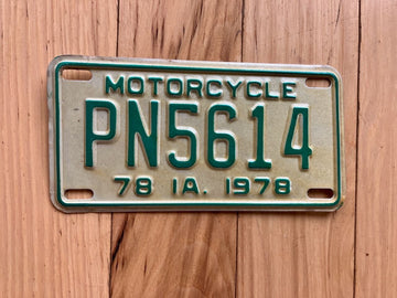 1978 Iowa Motorcycle License Plate