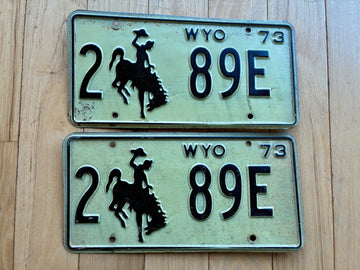 1973 Pair of Wyoming License Plates